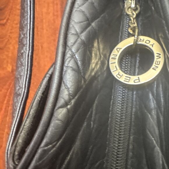 Genuine Black Leather Perlina New York Sling Backpack - - Picture 4 of 10